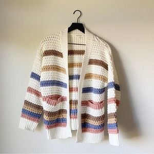 Newbury Kustom Oversized Striped Cardigan Size Medium